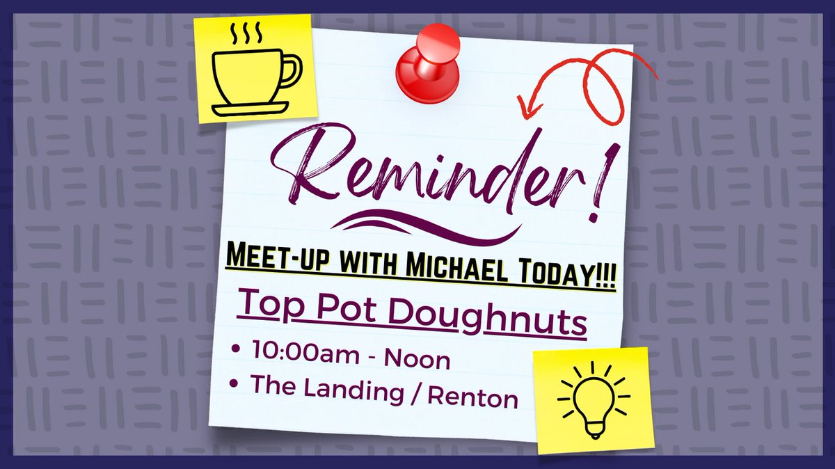 Join Us!  Meet-up today from 10am-Noon! Grab a coffee on us and have a chat with Michael. Stop by if you find yourself in the area or RSVP at link below to reserve your spot!

secure.everyaction.com/mM5JV_jXSEuiJI…

#gigworkers #deliverydriver #uber #doordash #ubereats #renton #toppotdoughnuts