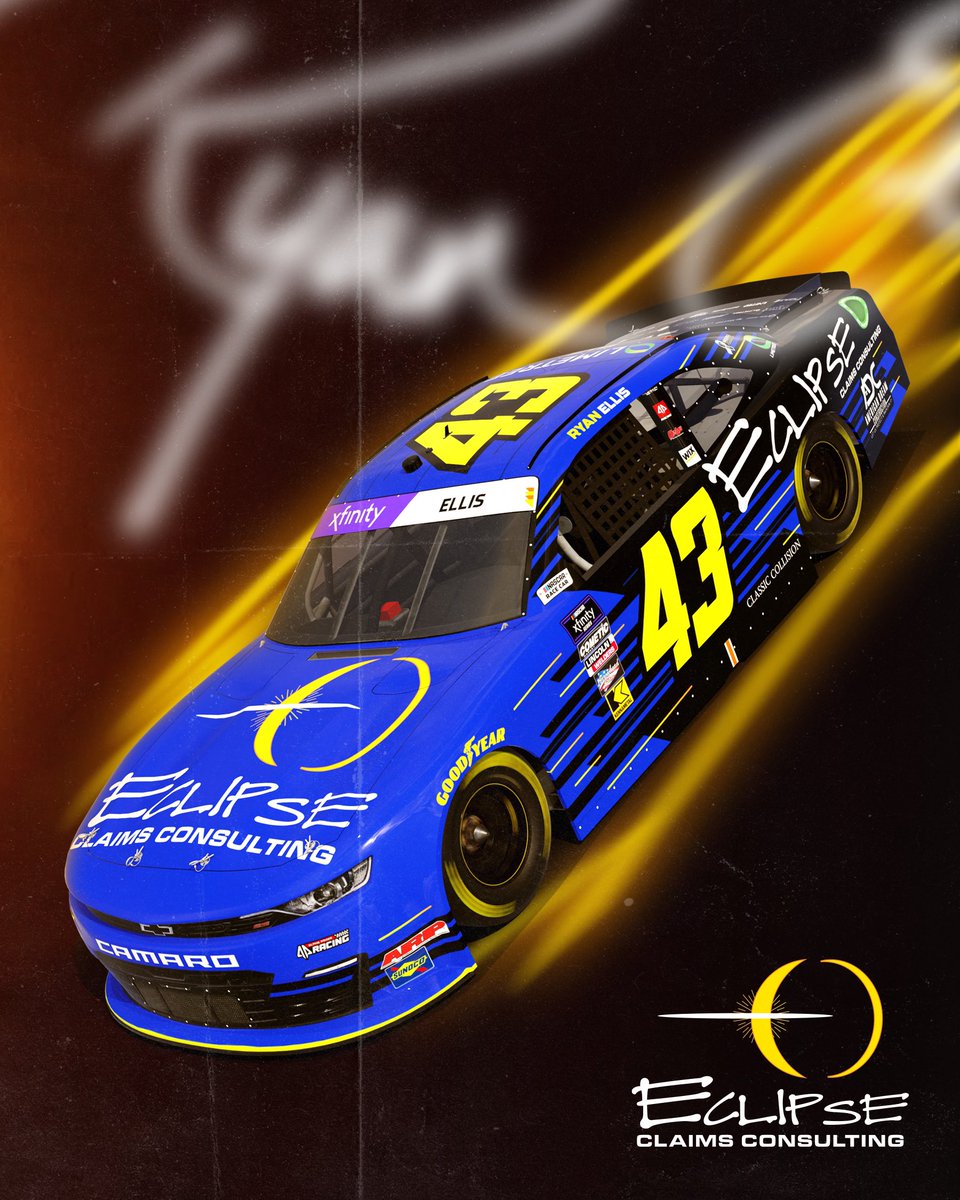 In case you miss today’s Solar Eclipse, we’ve got you covered with another Eclipse you can look at on Saturday. 🎨 @EclipseClaims returns to the #43 of @ryanellisracing at @TXMotorSpeedway with an all new look! #Andys300 | @XfinityRacing