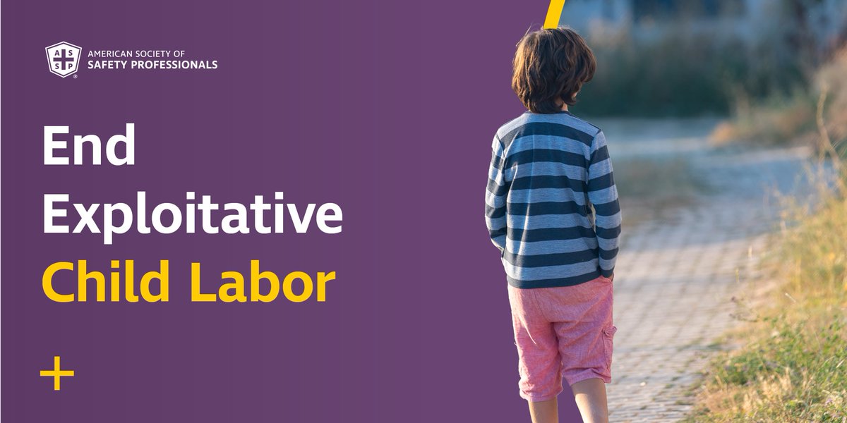 More than 20,000 children are killed at work every year, according to the @ilo. We oppose all forms of exploitative child labor and call on governmental and nongovernmental entities to combat such practices in the U.S. and worldwide. Learn more. assp.us/4cJzep1