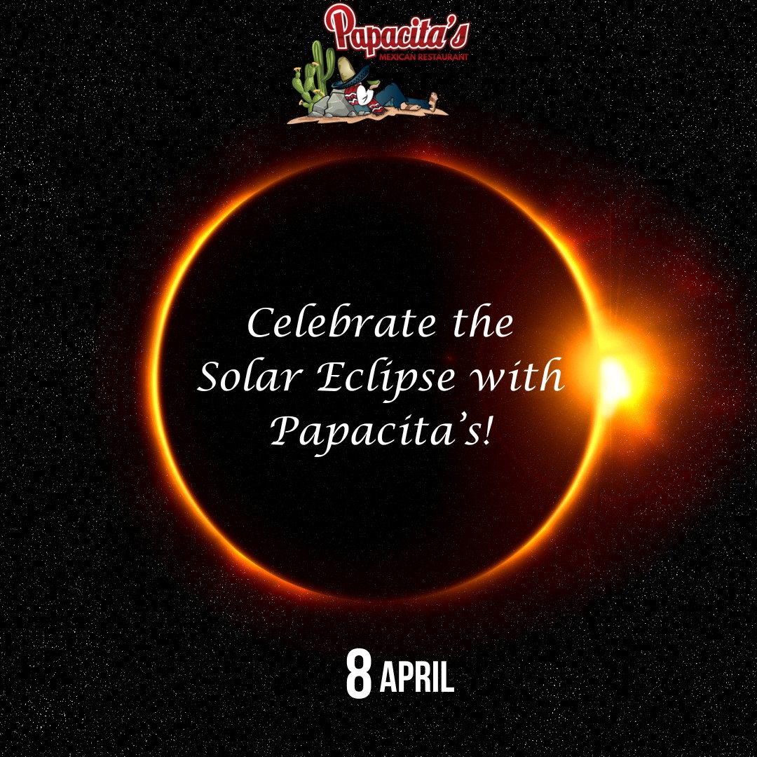 Dine with us on the patio today for the solar eclipse! We can't wait!
#LongviewTX | #LongviewTexas | #Papacitas