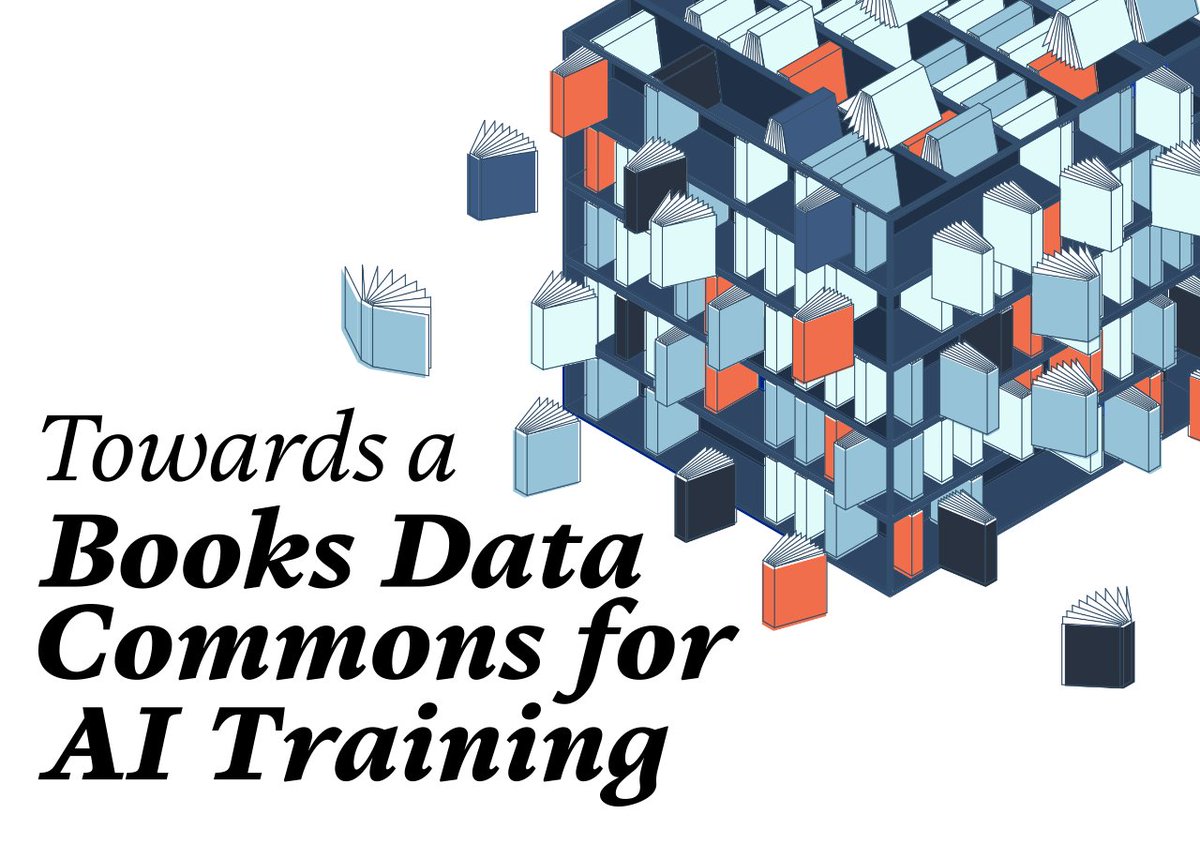 What role do books play in training AI models & how might digitized books be made widely accessible for the purposes of training #AI? Written in collab w/ @creativecommons & Proteus Strategies, our report maps possible paths forward: openfuture.eu/publication/to… #DigitalCommons 🧵1/4
