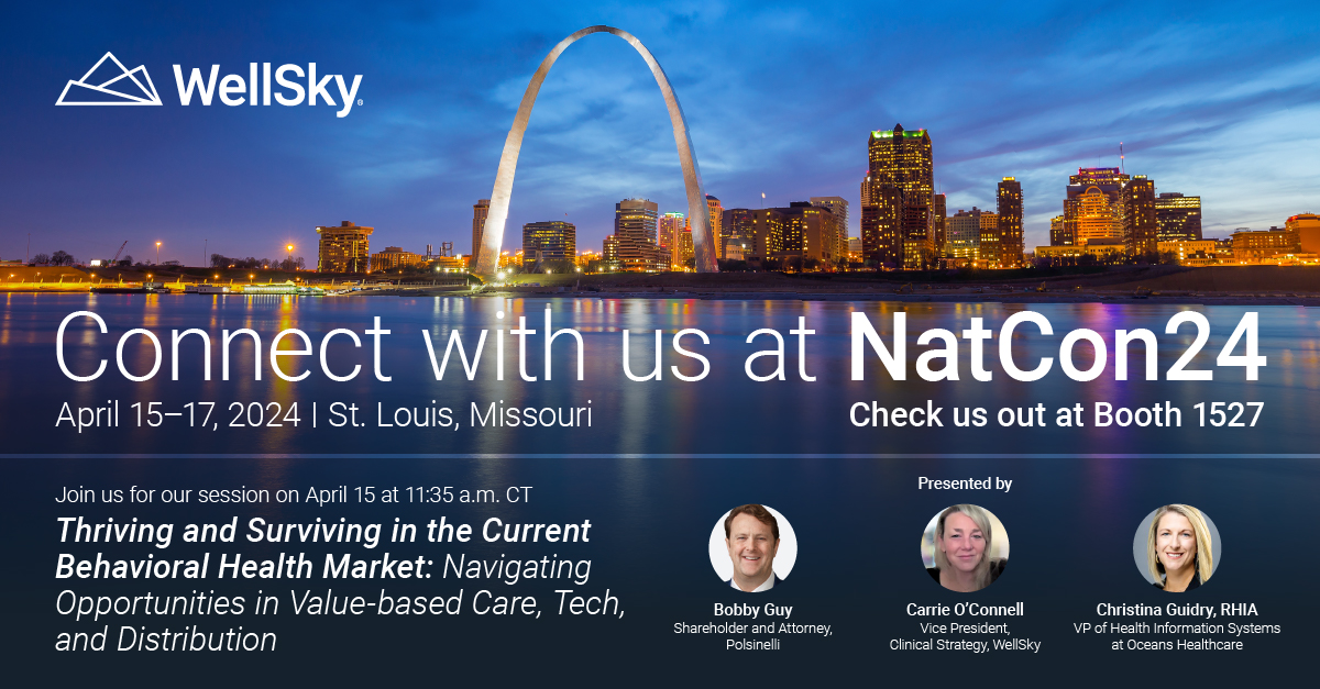 WellSky will be at the #NatCon24 Conference next week, and we hope to see you there! Stop by Booth 1527 and chat with us. We’re also hosting a session on how behavioral health organizations can navigate opportunities in value-based care, tech, and distribution. #mentalhealth
