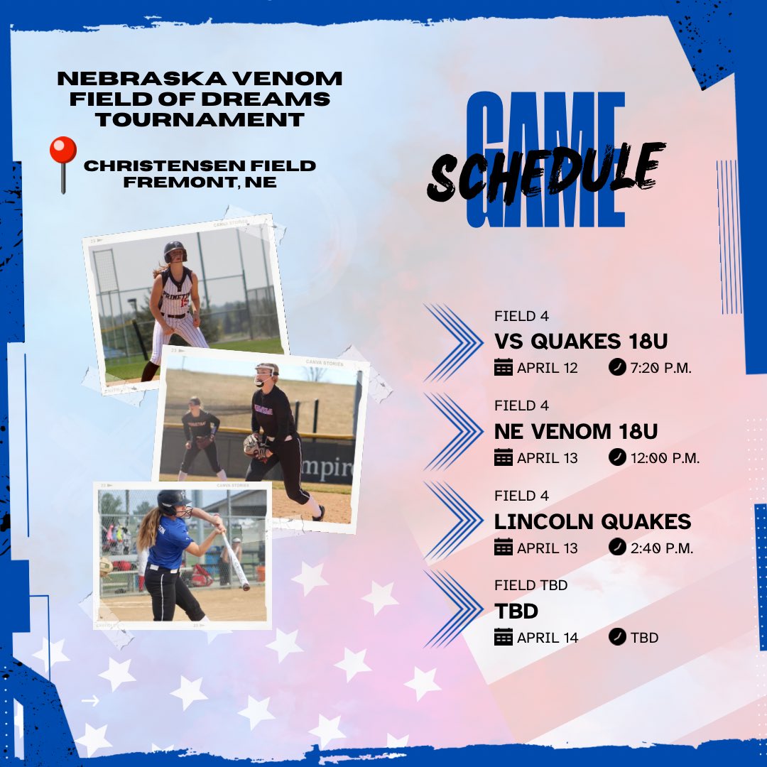 PrimetimeWeis's tweet image. Heading over to Fremont, NE this weekend for the Nebraska Venom Field of Dreams Tournament. 🇺🇸