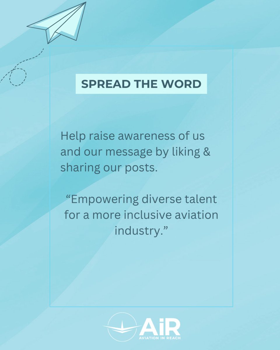 Want to help us make a difference and improve aviation diversity?

Here are 3 ways you can support AiR and help us empower aspiring future aviation professionals.

Head to our website to find out more, or click the link in our bio.