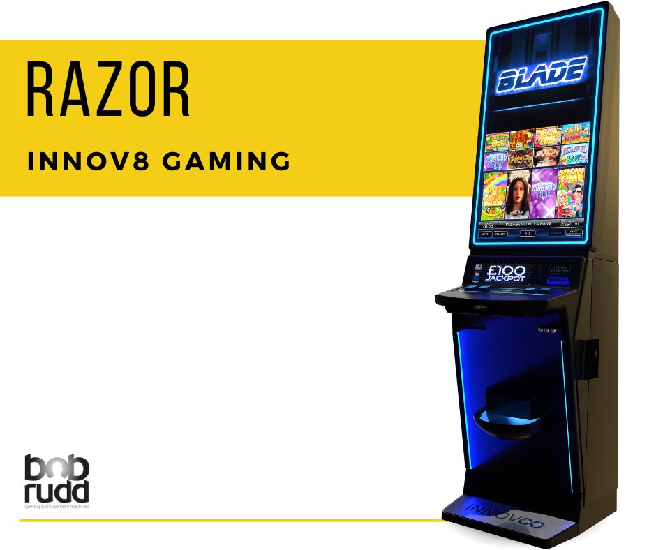 New to the Independent Selection - The Razor, by Innov8 Gaming! The Razor is the latest development by Innov8 gaming, manufactured in 2024 with seamless features and outstanding content! Speak to us about adding the razor to your venue today! bobrudd.co.uk/contact/