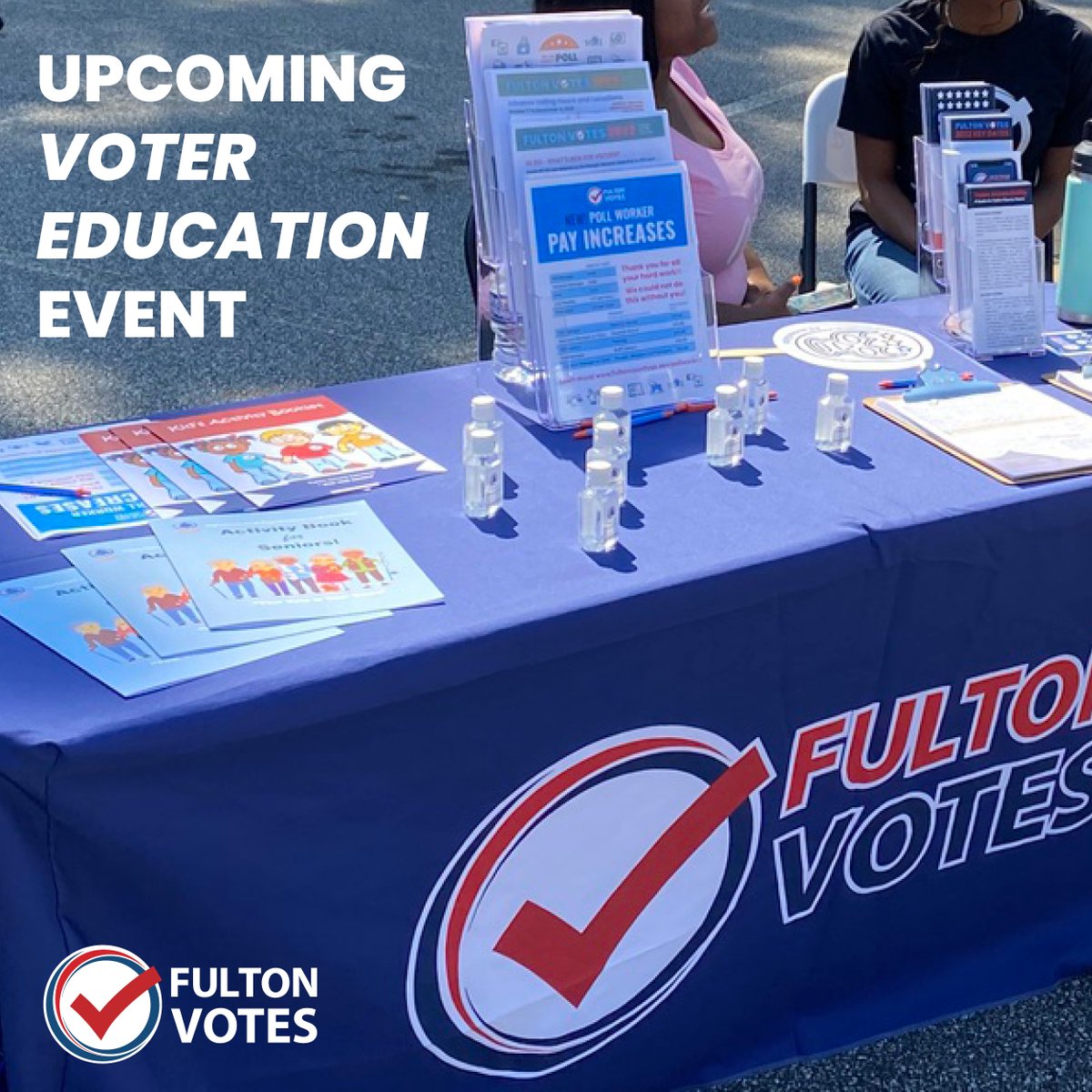 📍 Attend one of the upcoming outreach events to get all the info you need for a smooth voting experience. 🗳️ #FultonVotes #VoterEducation

4/13: i-Village At MLK, 11 a.m. - 2:30 p.m.
4/13: Welcome All Park, South Fulton, 9 a.m. - 12 p.m.

See more events: fultoncountyga.gov/inside-fulton-…