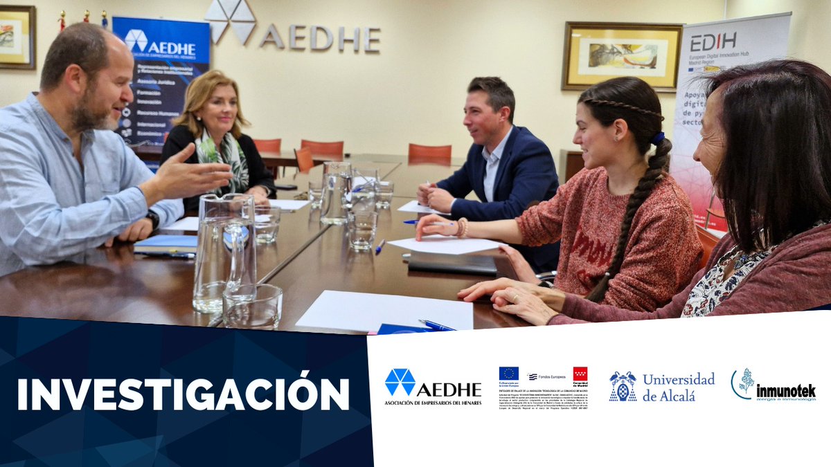 🌟 El 5 de abril fue el comienzo de una colaboración entre sector público y privado en la investigación científica. @aedhe como Entidad de Enlace de la Innovación Tecnológica, ha dado luz verde a un proyecto de investigación junto a Inmunotek y Universidad de Alcalá de Henares.