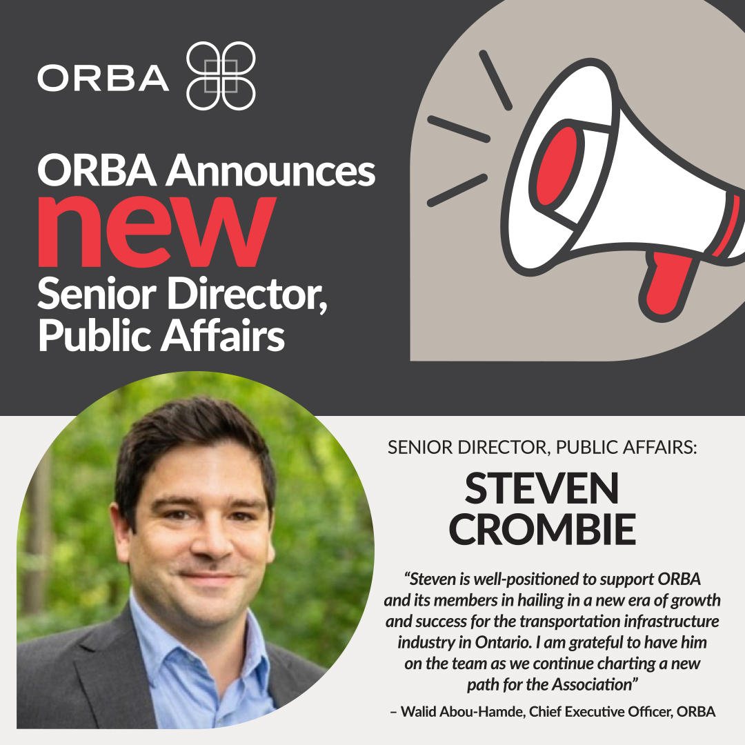 ORBA welcomes Steven Crombie as Senior Director, Public Affairs. Full news release here: lnkd.in/g6DNHrRZ