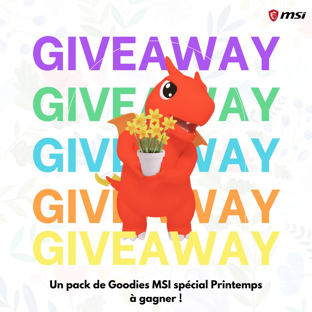 Concours spécial printemps ! 📣 On offre un gros pack de goodies à l'un d'entre vous 💐RT ce post et follow @msifrance 💐Commente en disant comment tu nous as connus TAS le 12/04