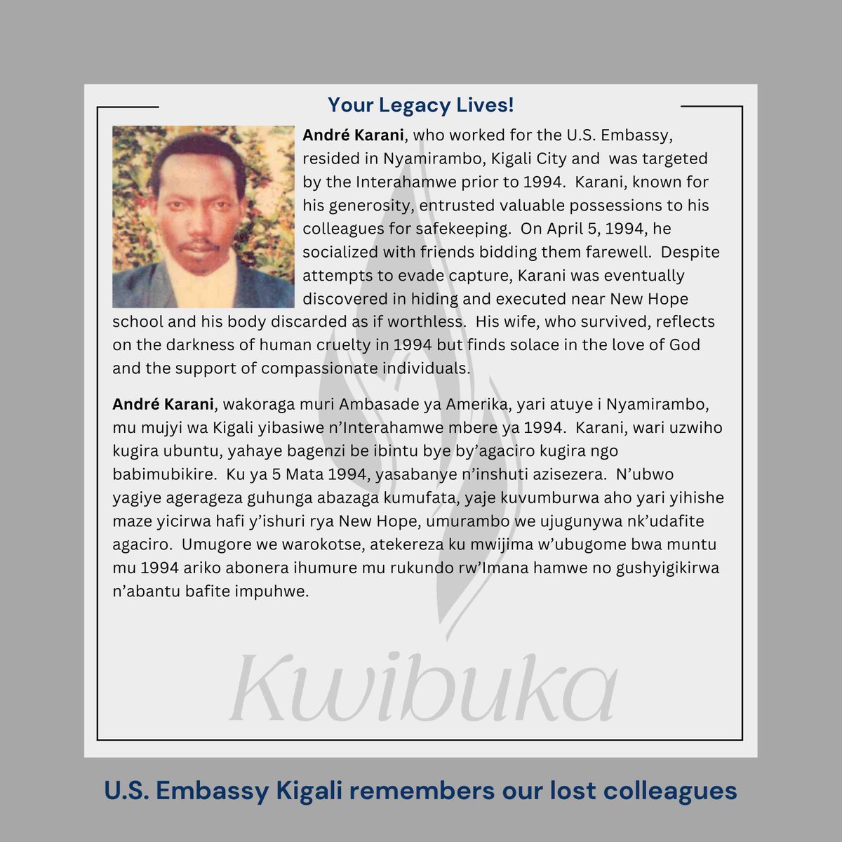 Ambassador Eric Kneedler (@USAmbRwanda) on Twitter photo 2024-04-08 15:02:48