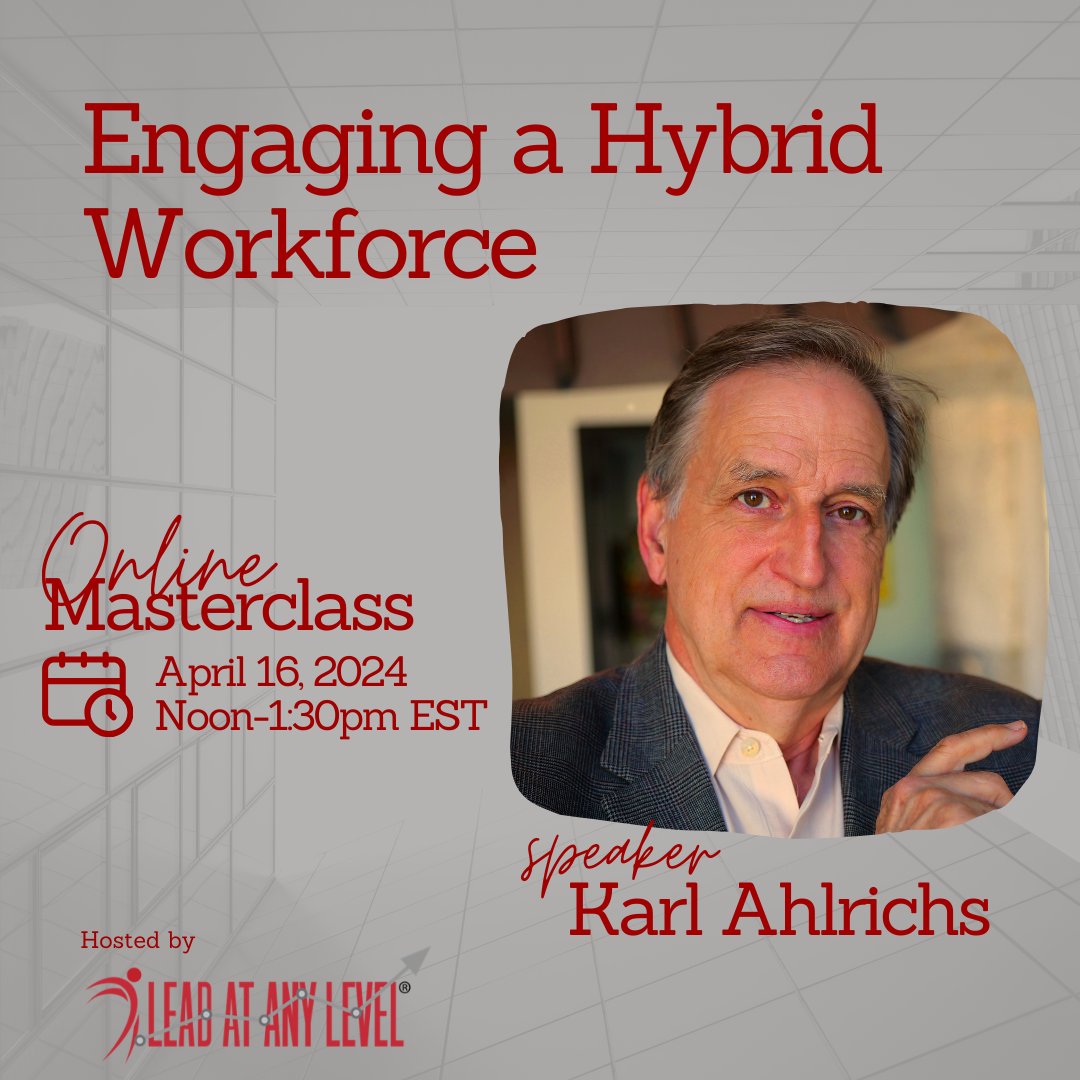 🔥 Don't miss out on our monthly webinar! Join us for 'Engaging a Hybrid Workforce: 7 Secrets to Revolutionize Talent Management' hosted by industry experts Karl Ahlrichs & Amy Waninger. 🚀 Secure your spot now: zoom.us/webinar/regist…  #HybridWorkforce #TalentManagement #Webinar