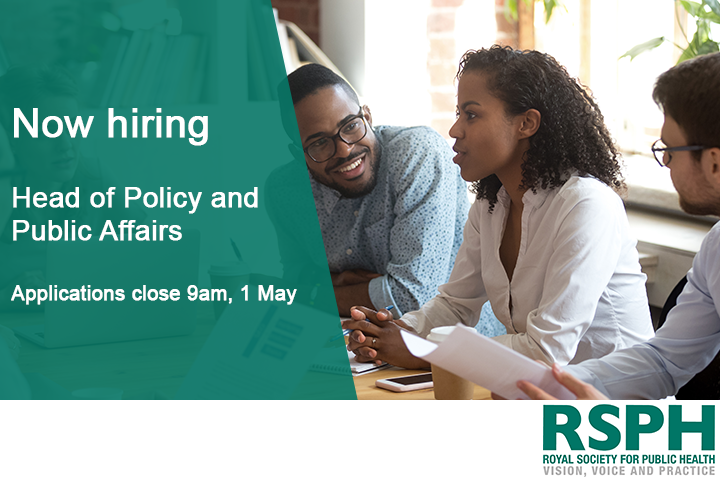 📢We're hiring! 📢 RSPH is looking for a new Head of Policy and Public Affairs to join the team. The role will play a key part in shaping the direction of our policy, research and public affairs engagement. Find out more 👇 rsph.org.uk/about-us/vacan…