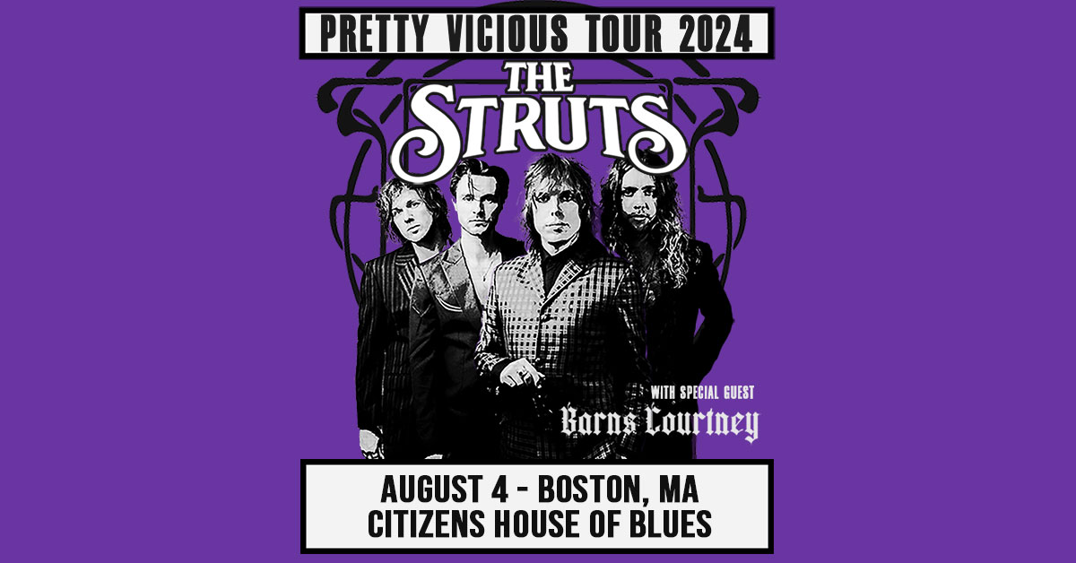 NEW SHOW! 🟣 @TheStruts - The Pretty Vicious Tour comes to Citizens House of Blues on August 4 with Special Guest Barns Courtney! 🎫 | Presale |4/10 8a-4/11 10p | Use Code: RIFF 🎟 On Sale | 4/12 | 10am More info here: bit.ly/3TK2B1Y