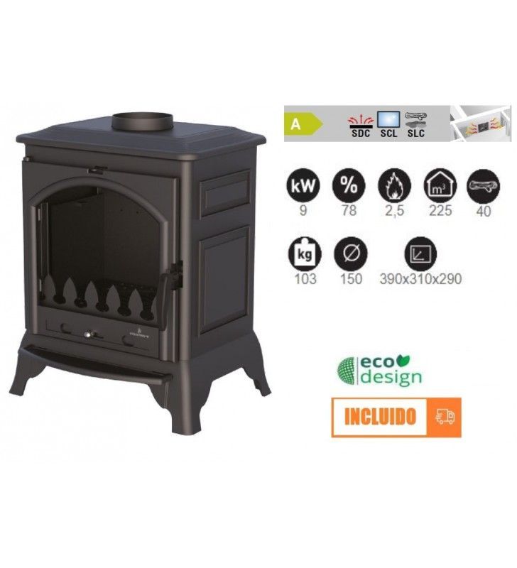 #Estufa de #leña Bronpi modelo Ordesa 9 kw con interior en fundición. 1058 €. Ofertas especiales para nuevos clientes. buff.ly/3R1G8vy