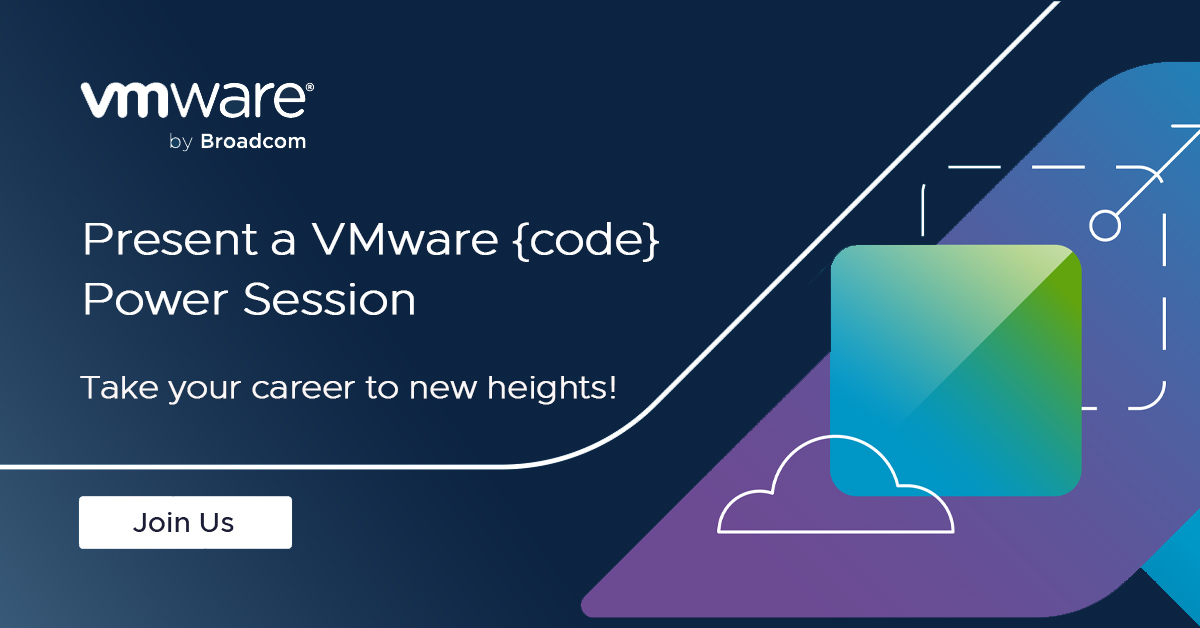 VMwareCommunity's tweet image. 🪐 Take your career to new heights! Speak at a VMware {code} Power Session and showcase your expertise in front of a global audience. 

✏️ Apply now! ow.ly/gG3W50R8MUb
#JoinVMwareCode #vExpert