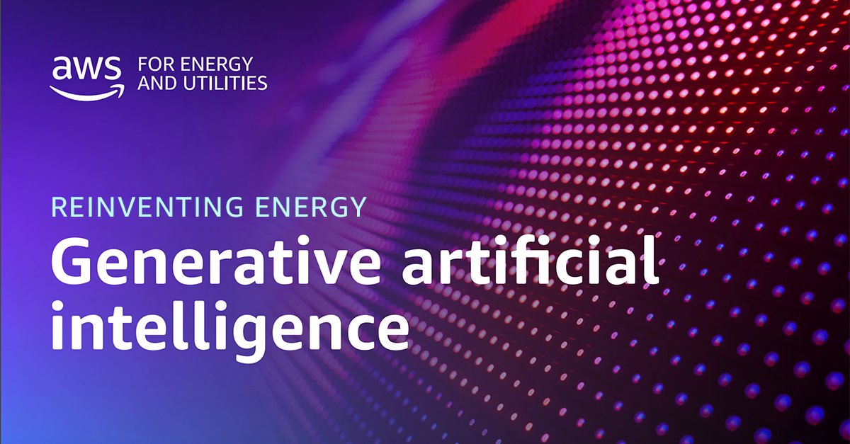 In this AWS ebook, we look at how #generativeAI on #AWS will impact the #energy industry by increasing operational efficiencies, reducing health & safety exposure, enhancing the customer experience, and helping minimize emissions. Download the ebook now: ow.ly/oFXC50R9L2R