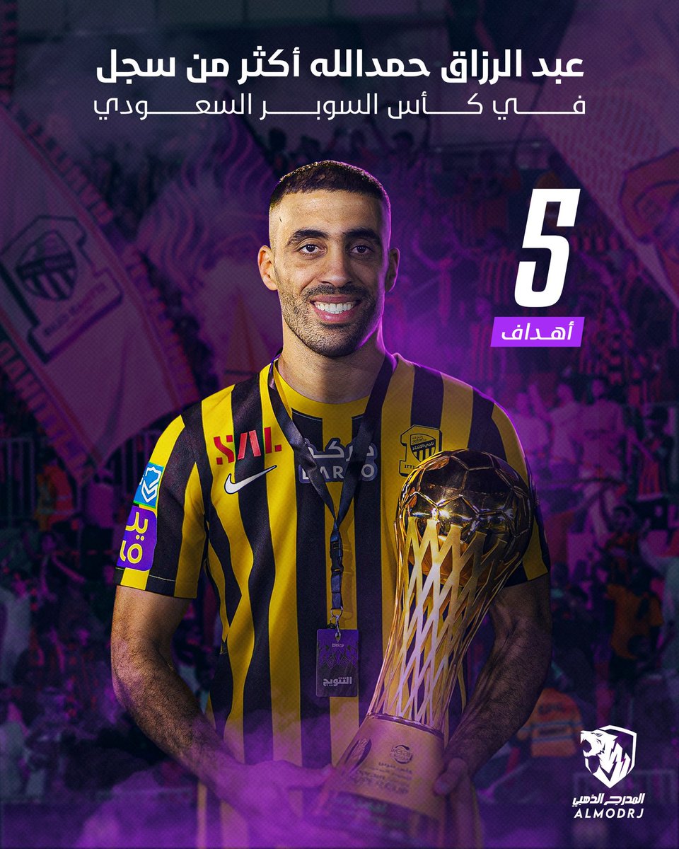 عبدالرزاق حمدالله أكثر من سجل في تاريخ كأس السوبر السعودي ( 5 أهداف)

#حمدالله #الاتحاد