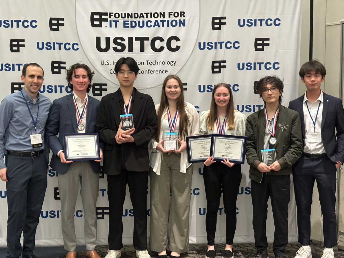 Very proud of <a href="/TippieAnalytics/">Tippie Analytics</a> students Chloe Adams, Grant Allen, Edward Kang, Alexis Pomernackas, Kunlong Wu, and Huayang Zhang. They competed against 160+ other students at USITCC in Shreveport over the weekend and placed in all 3 competitions entered!