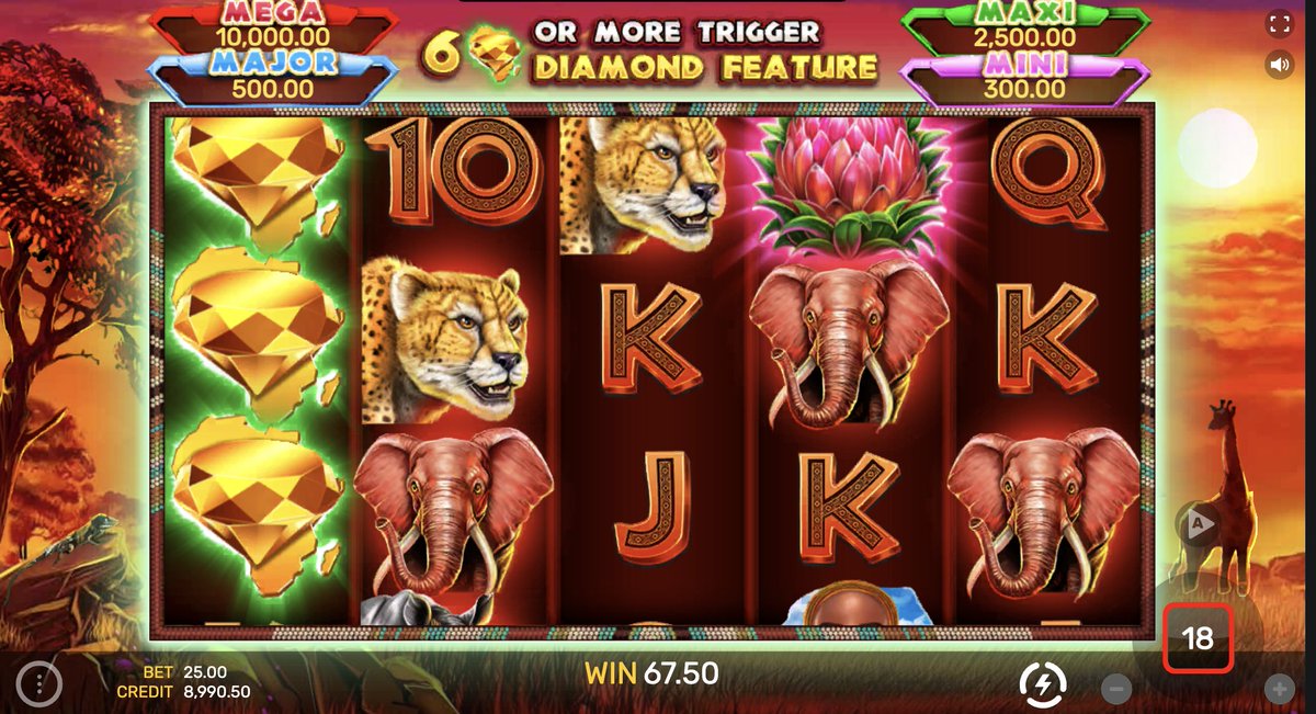 HustlesCasino's tweet image. 👑 Roar into the wild with Hustle's Casino's Diamond King slot, where the Lion King reigns supreme! 

🦁 Trek through the safari-themed reels &amp;amp; chase the roar of big wins in this #OneGame masterpiece!

Try your luck now!
hustlescasino.com/game/5692/diam…

#DiamondKing #SafariSlots