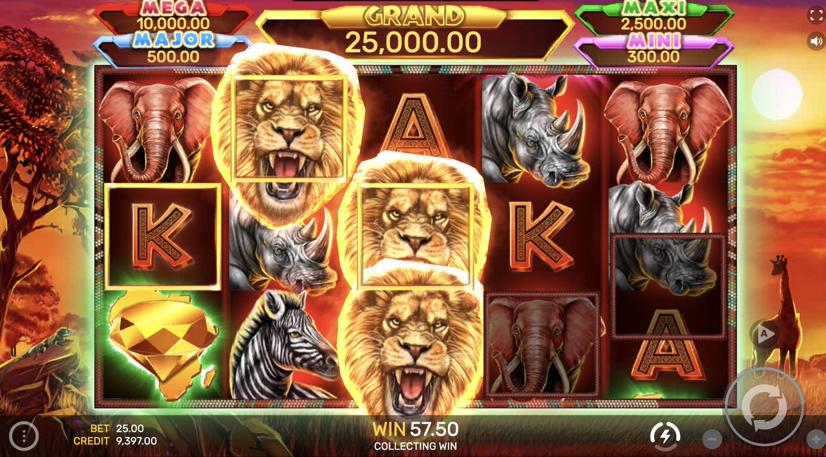 HustlesCasino's tweet image. 👑 Roar into the wild with Hustle's Casino's Diamond King slot, where the Lion King reigns supreme! 

🦁 Trek through the safari-themed reels &amp;amp; chase the roar of big wins in this #OneGame masterpiece!

Try your luck now!
hustlescasino.com/game/5692/diam…

#DiamondKing #SafariSlots