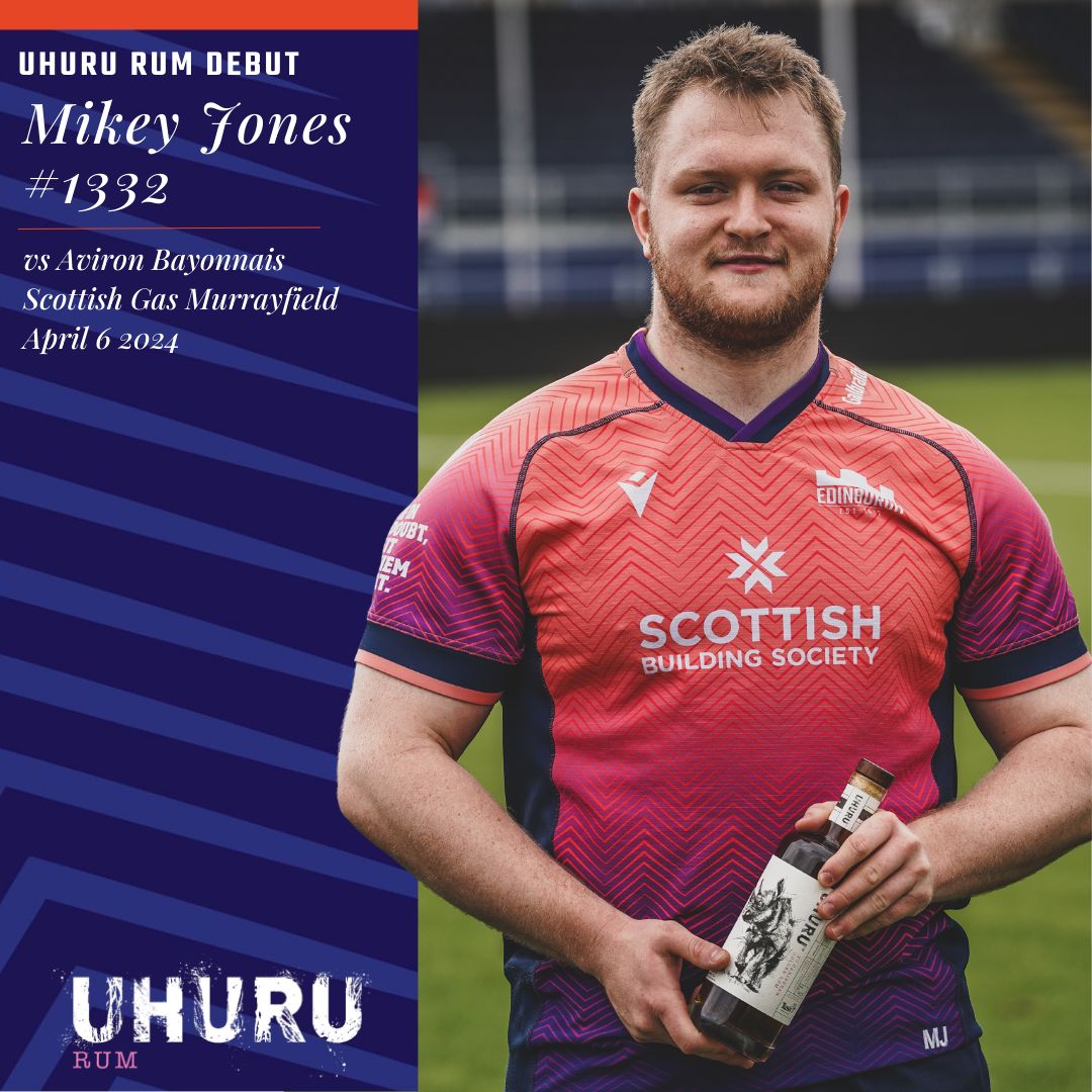 EdinburghRugby's tweet photo. 💬 "You've had a really tough road getting here, so here's to many more."

Let's raise a glass to our newest Uhuru Debut, Edinburgh player #1332 Mikey Jones 🥃
