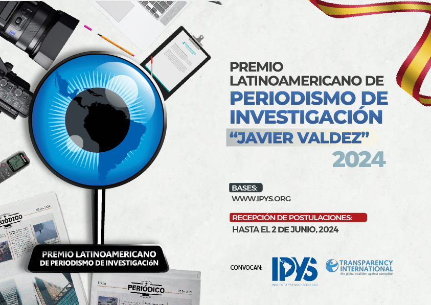 📢 El IPYS y @anticorruption convocan a la edición 2024 del 🏆Premio Latinoamericano Periodismo de Investigación 'Javier Valdez', el galardón más importante de la especialidad en la región, dirigido a estimular la excelencia profesional. 📲bit.ly/3vE96ey