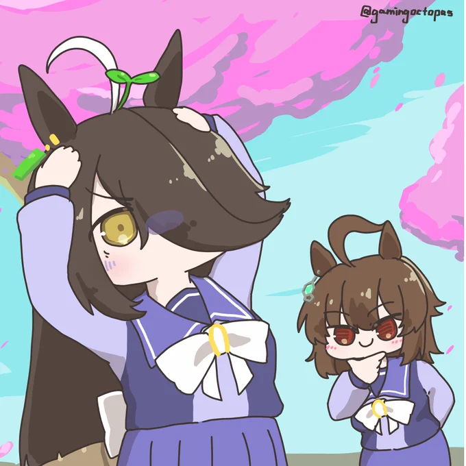 タキオンの花を咲かせる薬にかかって芽が出てしまうカフェ#ウマ娘 
