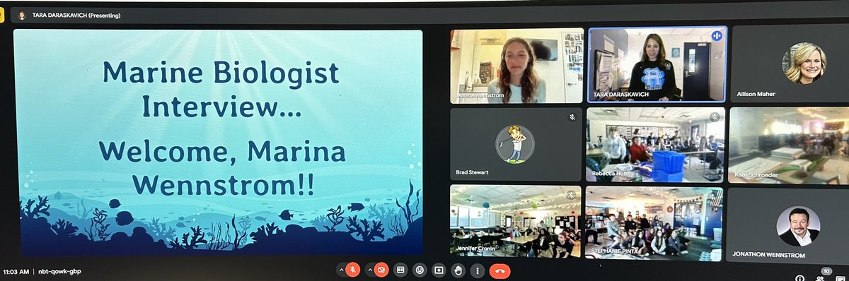 Marina gave a virtual presentation on Marine Biology to all of our Riley 6th grade students today! 🌊🐬 #GoWildcats #LivoniaPride