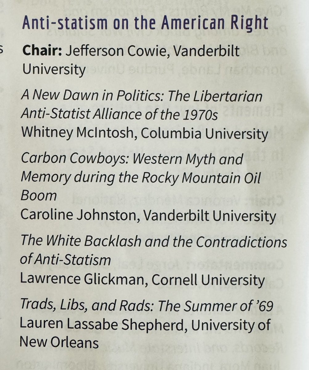 If you’ll be at #OAH24 come check us out on Thursday at 2:45!

Promise to include mention of all your favorite libertarians and anarchists c 1970

I may even throw in a Bryan Adams lyric idk
