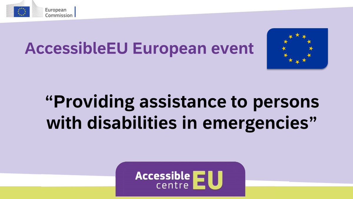📢New #AccessibleEU event! If you are interested in inclusive emergency assistance, you can’t miss this event organised jointly with EENA - @112_sos: 🗓️ Tuesday, May 7, 2024 📍 Online workshop 📝Register: bit.ly/4cKtzPD Don't miss out!