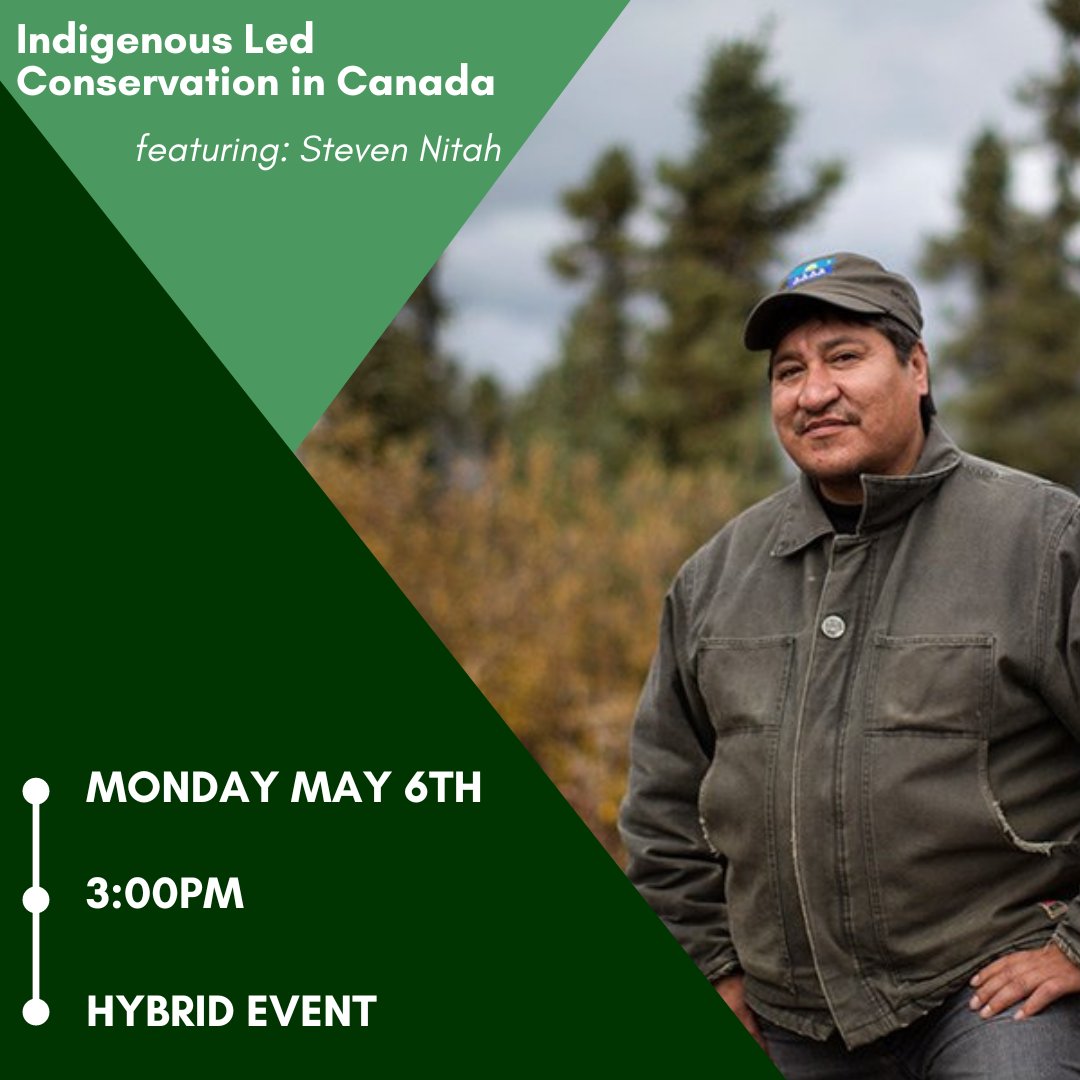 Master of Conservation Leadership Program (U of G) (@conservationug) on Twitter photo Please join us and <a href="/GuelphGeography/">Guelph Geography</a> for a conversation with <a href="/StevenNitah/">Steven Nitah</a> on May 6th! The story of Thaidene Nene and the growth of Indigenous Protected and Conserved Areas 🌳
📍In person: Hutt234
OR
🔗Online (Zoom): zoom.us/j/96476950323?… Please join us and <a href="/GuelphGeography/">Guelph Geography</a> for a conversation with <a href="/StevenNitah/">Steven Nitah</a> on May 6th! The story of Thaidene Nene and the growth of Indigenous Protected and Conserved Areas 🌳
📍In person: Hutt234
OR
🔗Online (Zoom): zoom.us/j/96476950323?…