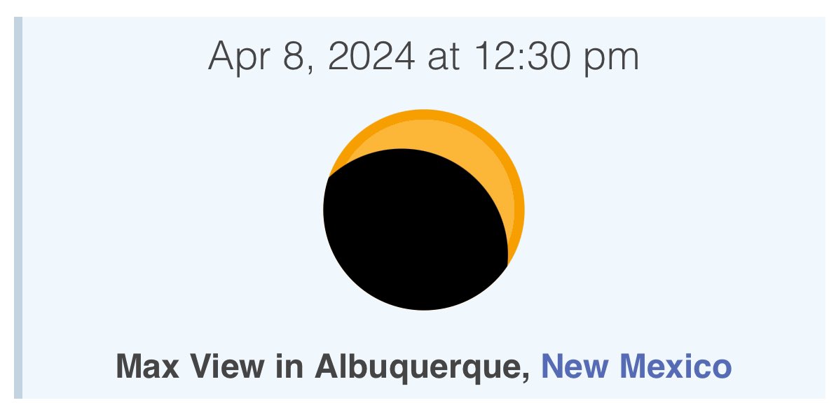 Peak partial solar eclipse for Albuquerque will be at 12:30 PM today. The moon will cover about 75% of the sun. You won’t notice much of a difference, but take a look at shadows being cast on the ground! Clouds are also going to be an issue today.