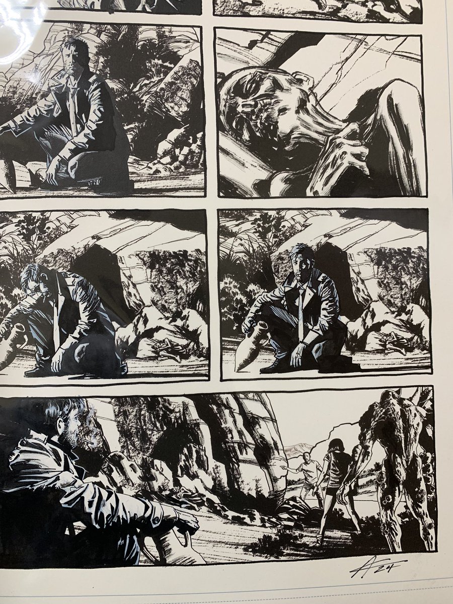 <a href="/Toddsartattack/">Toddsartattack</a> my first John Constantine from the incredible Aaron Campbell from the current Dead in America run. Massive JC fan &amp; had to get it w/ a Swampy cameo. Checks all of the boxes: cig, coat, &amp; Swampy. The balloons on the printed page made it more special.