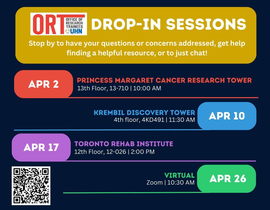 Come by for our April drop-in sessions where the ORT connects you with peers for lively discussion and exchange of resources and provides you with a safe space for addressing concerns. buff.ly/4aqhzRZ