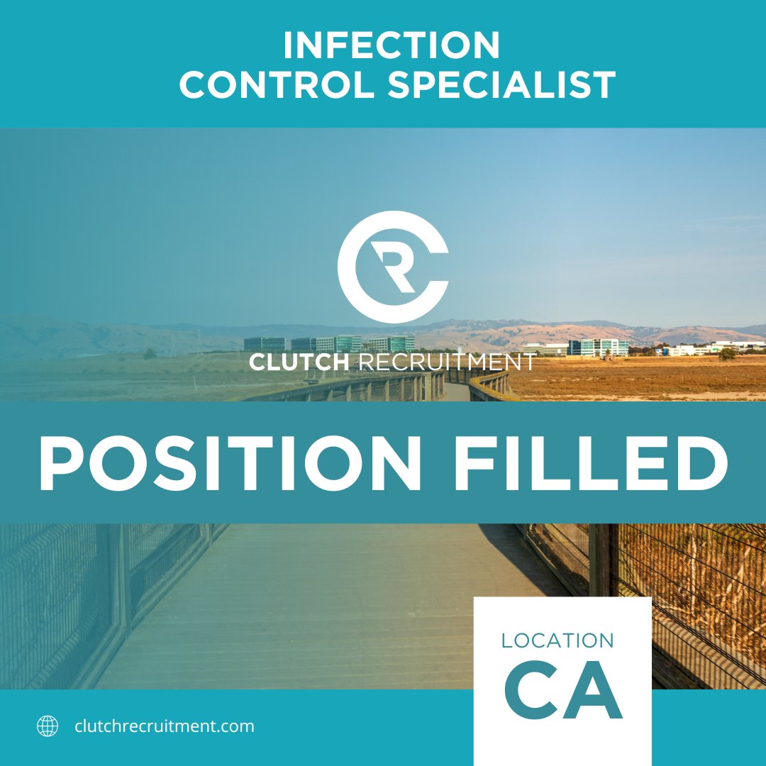 The Infection Control Specialist position in California has been filled!

#InfectionControl #infectionprevention #infectionpreventionandcontrol #infectionpreventionist #cbic #cic #apic #california