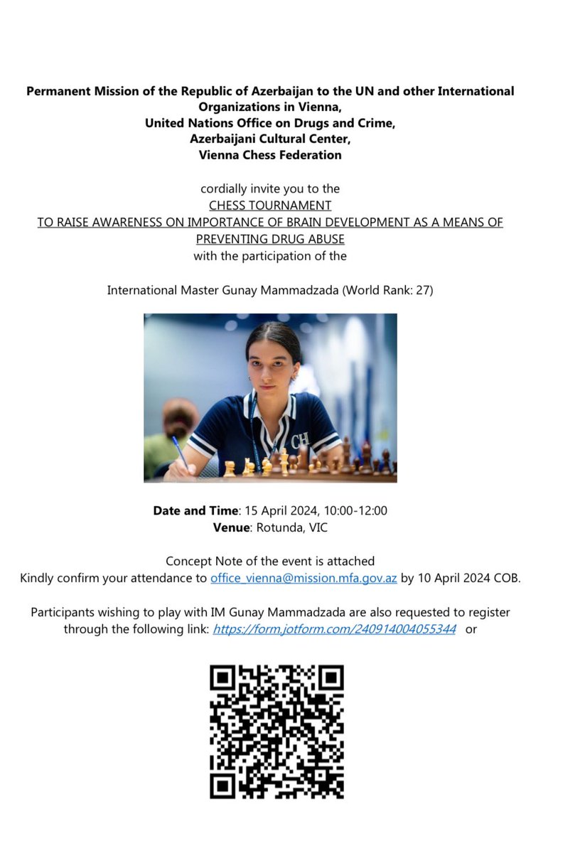 Join us for a Chess Tournament to raise awareness of the crucial link between brain development & preventing #druguse 📅 Date: April 15, 2024 🕙 Time: 10:00 📍Rotunda, VIC Explore the connection between chess, brain development, & drug use #Prevention Don't miss out!