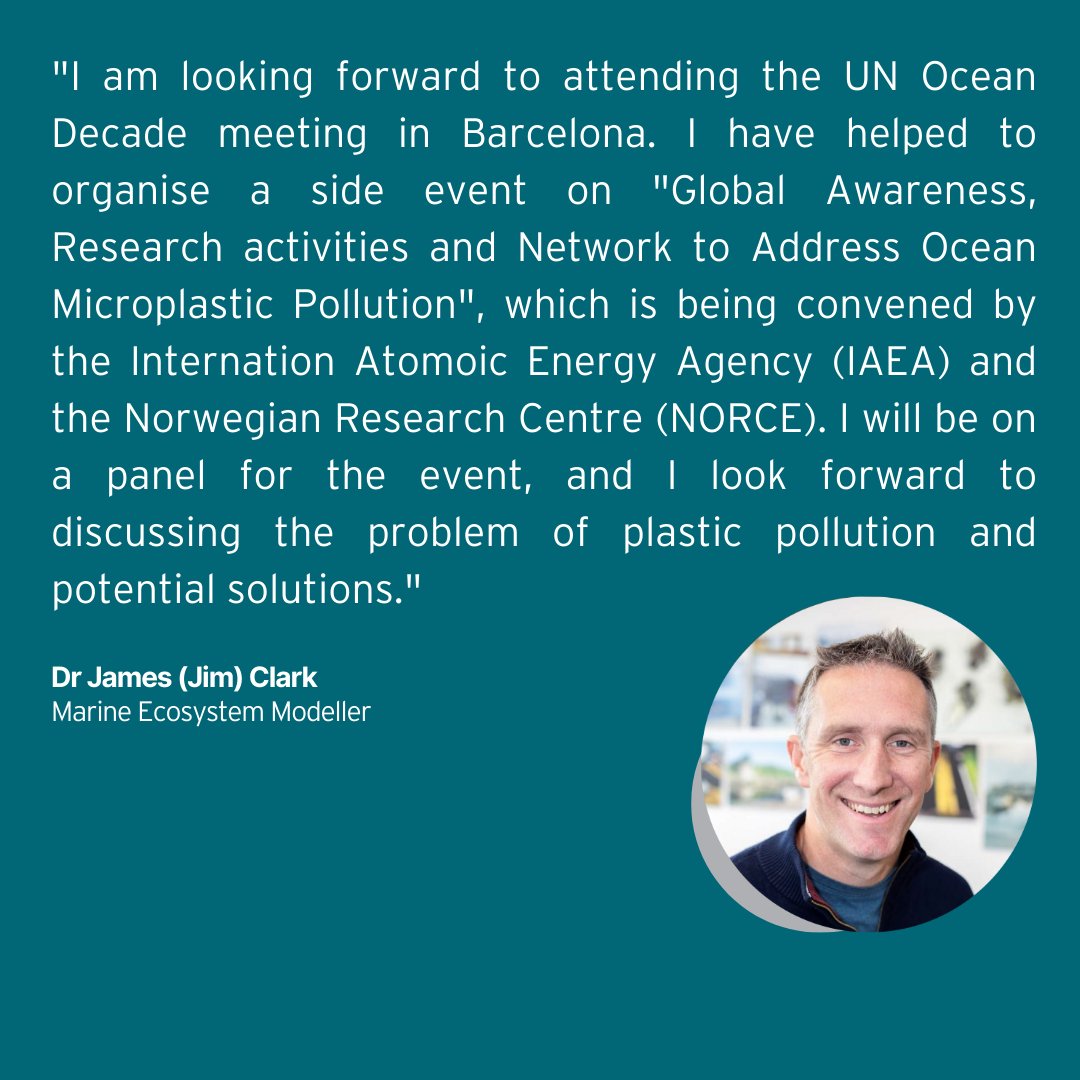 @steve_swi @UNOceanDecade @goa_on @OARSOceanDecade @DrAnaQueiros @MSPACE_UK @MattFrost2 Our Dr James (Jim) Clark (@DrJimClark) is a panelist (and PML a co-host) of 'Global Awareness, Research activities and Network to Address Ocean #Microplastic #Pollution', starting tomorrow (Tues 9th April 5pm CEST), more information here: norceresearch.no/en/events/glob… #OceanDecade