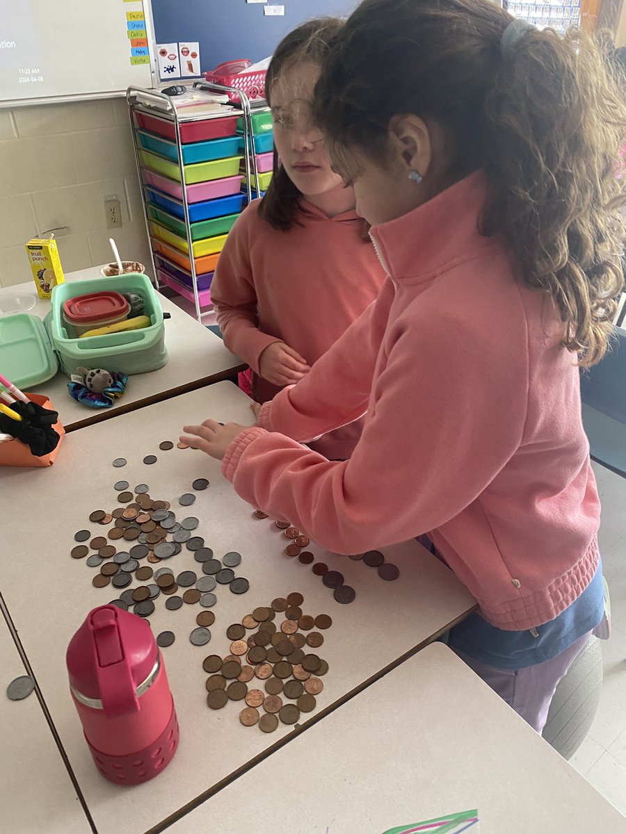Ms. Charlene’s class tackled money challenges today in Grade 2 Math. 
How quickly can YOU make $0.52 with six coins? 😁