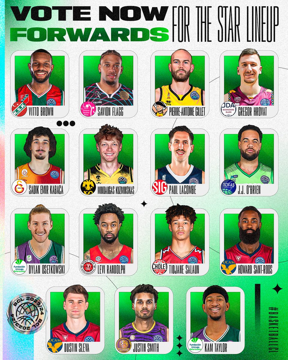 🚨 Vote for the 2023/24 #BasketballCL Star Lineup - Pick your favorite 𝗳𝗼𝗿𝘄𝗮𝗿𝗱𝘀!  

🗳️ Vote: bit.ly/Vote_BCLForwar…