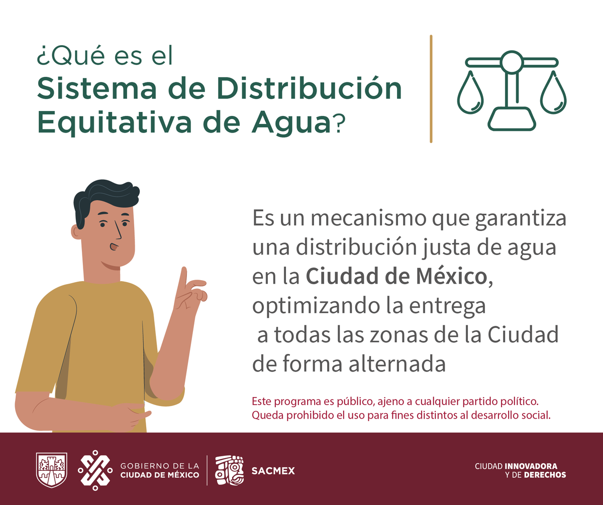 🔄 El Sistema de #DistribuciónEquitativa, asegura un suministro constante y equitativo para todos los habitantes de la #CDMX.

🌍 Juntos podemos combatir las afectaciones por los bajos niveles del #Cutzamala, para que todos tengamos acceso al agua. 💦