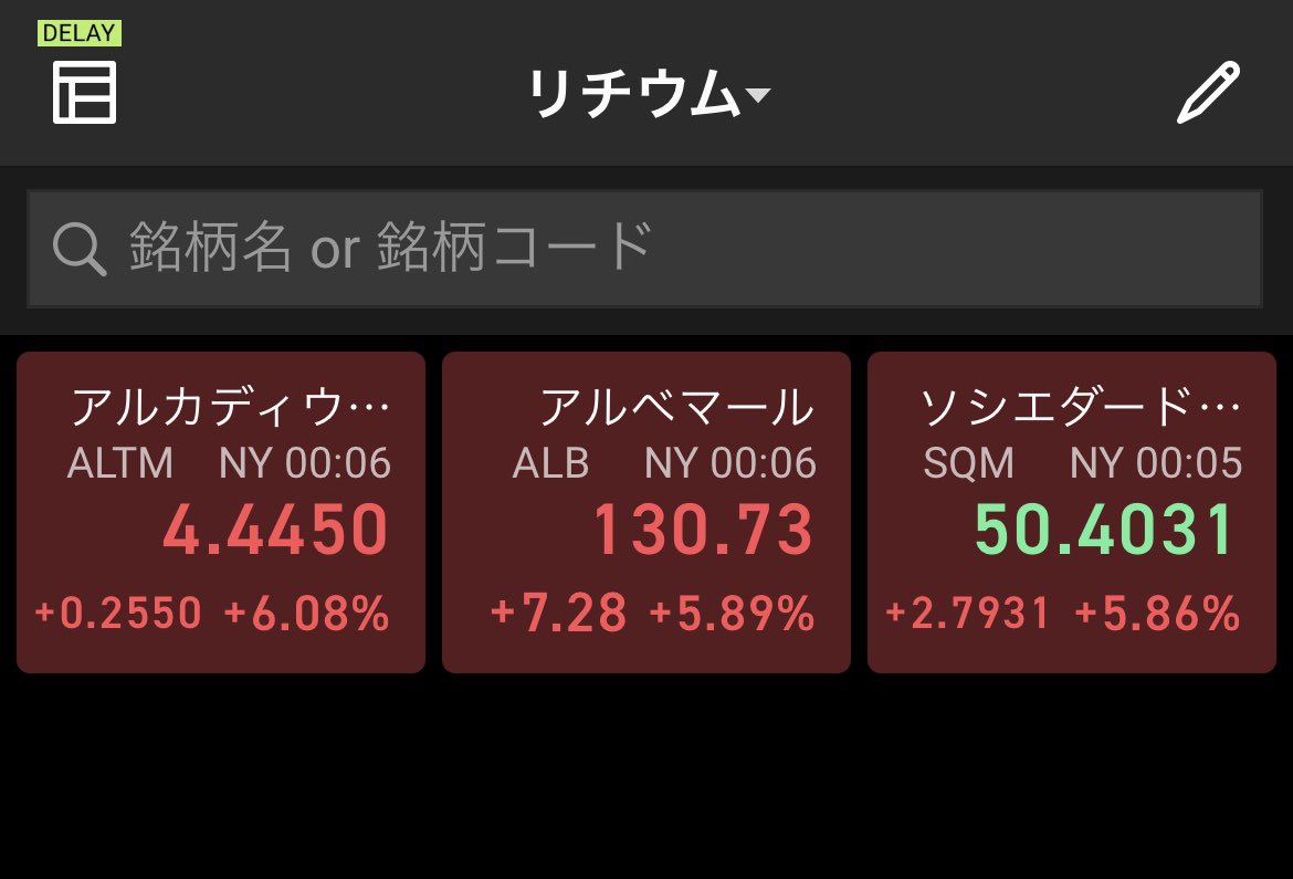 tomutamu0830's tweet photo. こんなに足並み揃った上昇は久しいのぉ
ボラボラだからそこまで喜べないけど、長期的に安定していってくれると嬉しい⛑️
#米国株 #株式投資 #リチウム #lithium #altm #alb #sqm #投資家さんと繋がりたい https://t.co/F2YVdX6sZA