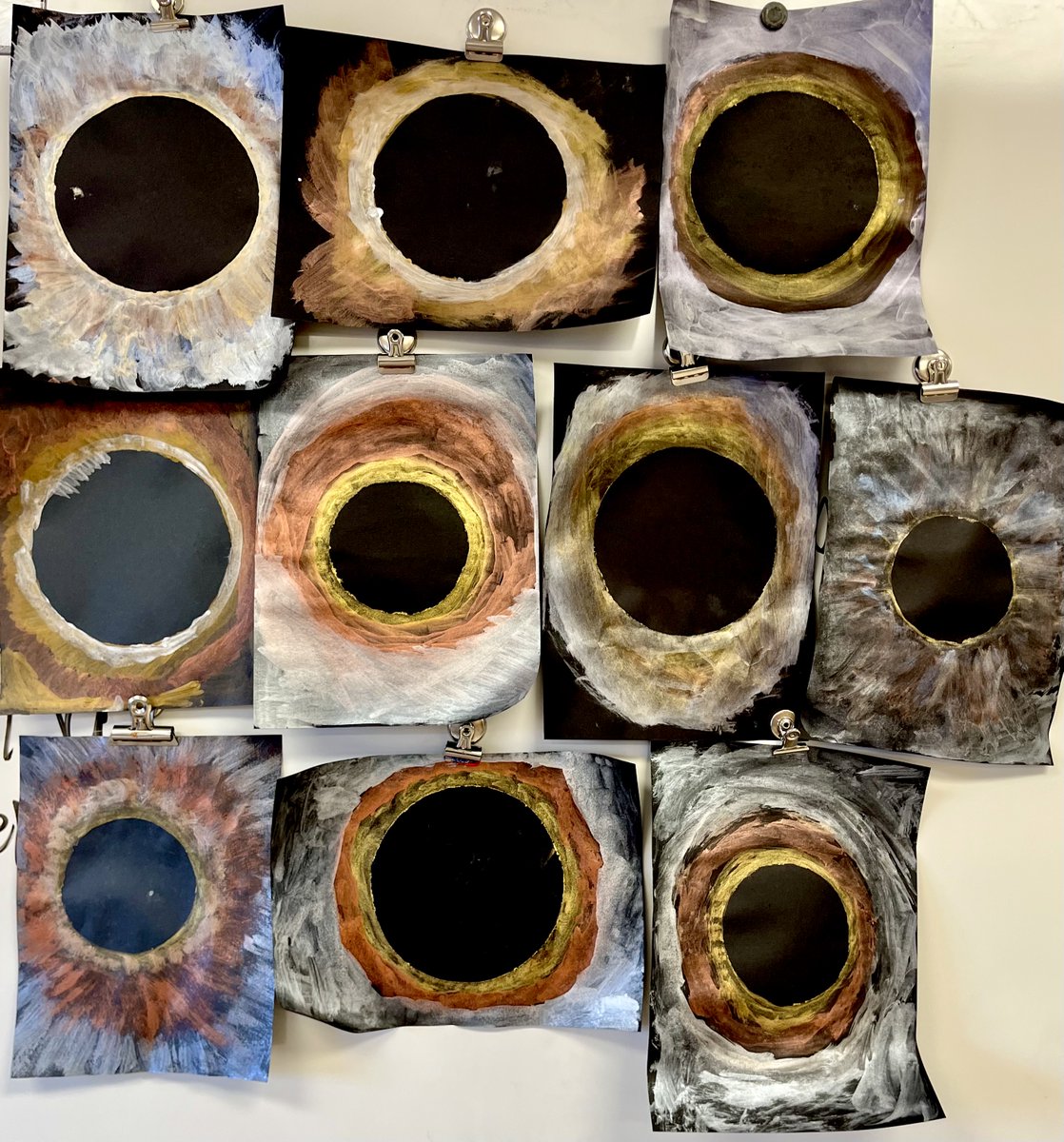 While listening to Black hole Sun and Total Eclipse of the Heart 8th Grade painted their own #Eclipse2024 🌒
<a href="/NorfolkCatholic/">Norfolk Catholic School</a>