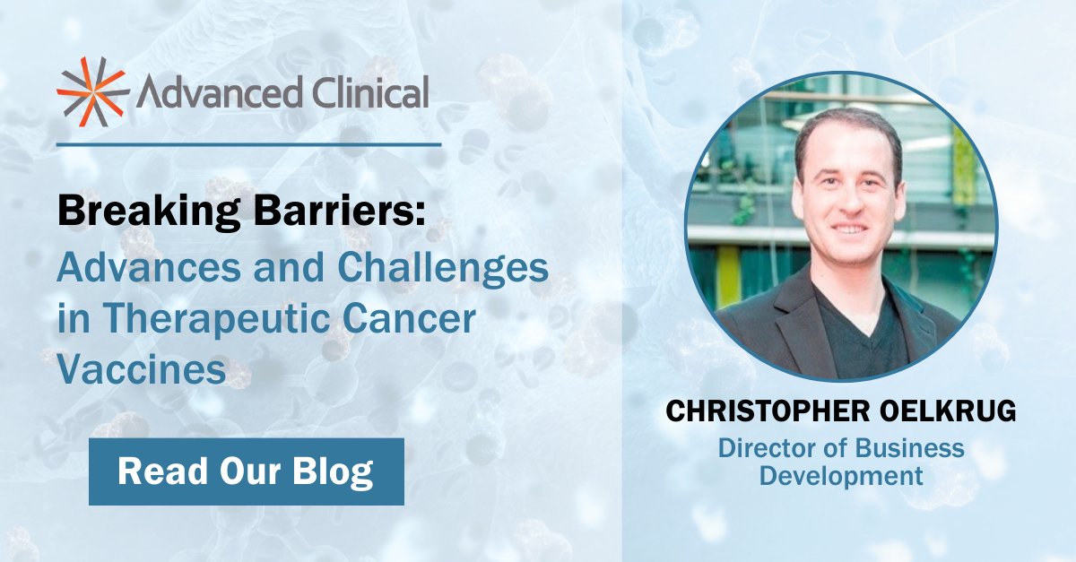 Christopher Oelkrug authors a blog to share the progress made and challenges to still overcome in cancer vaccine development. Read the blog: hubs.la/Q02kPdh50 #oncologytrials #cancerresearch #clinicalresearch #clinicaltrials