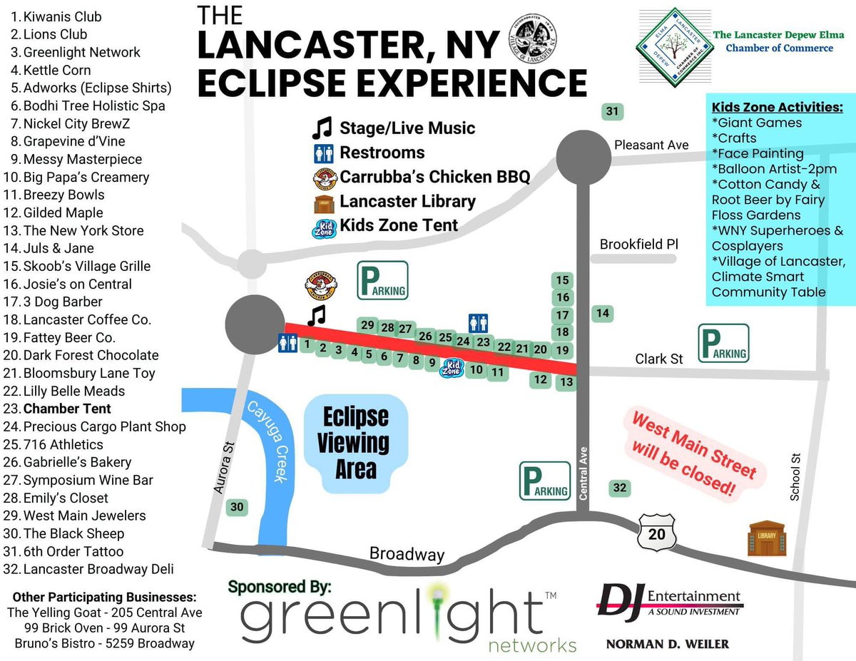 The Chamber of Commerce and The Village of Lancaster's 175th Anniversary is holding their Eclipse Experience today in the Village! Come on down and enjoy the festivities! We look forward to seeing you! 🌜🌞🌘
