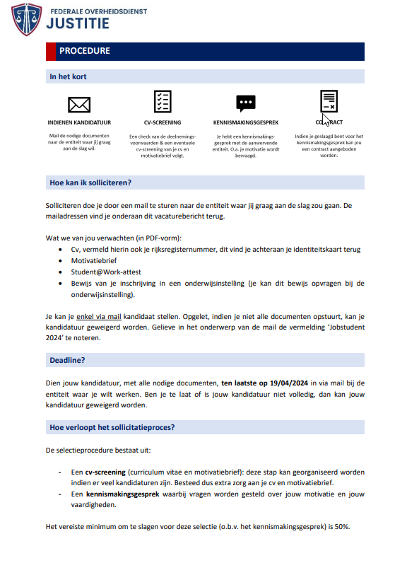 jurinfo_eric's tweet photo. Interessante vacatures voor jobstudenten bij Justitie