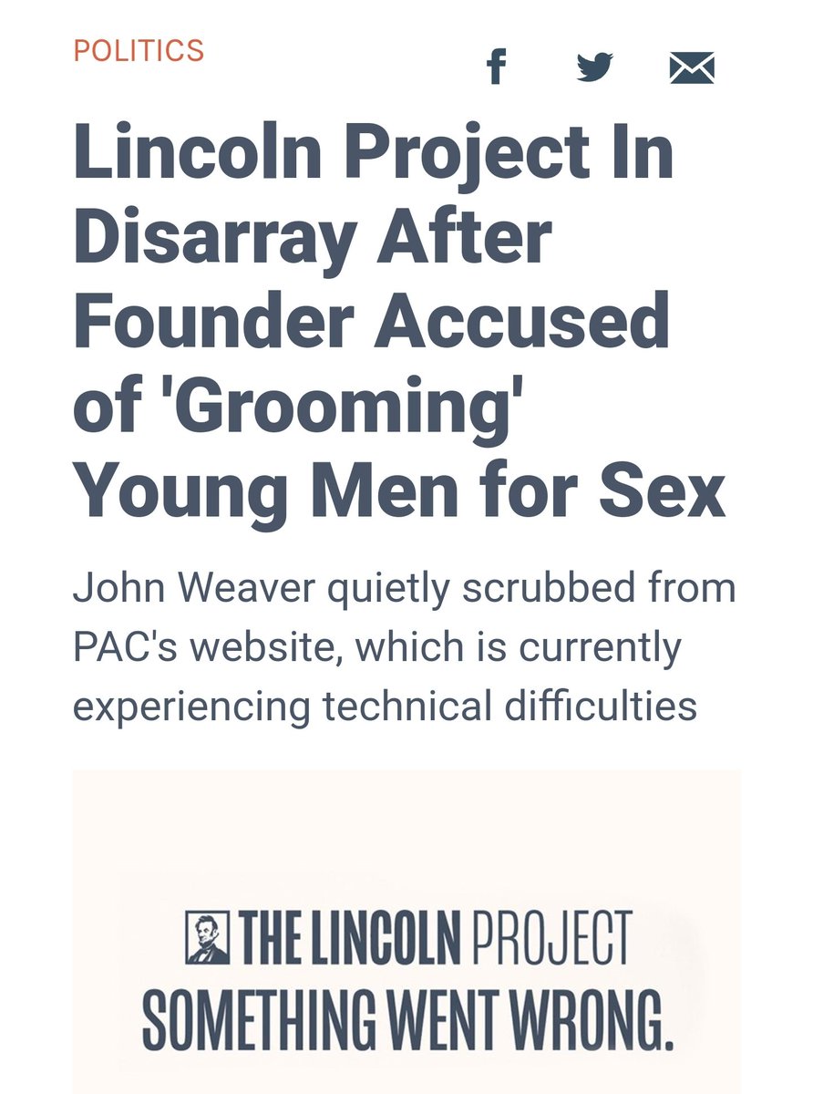 @ProjectLincoln Pedophilia is WRONG. Don't be like the Lincoln Project.