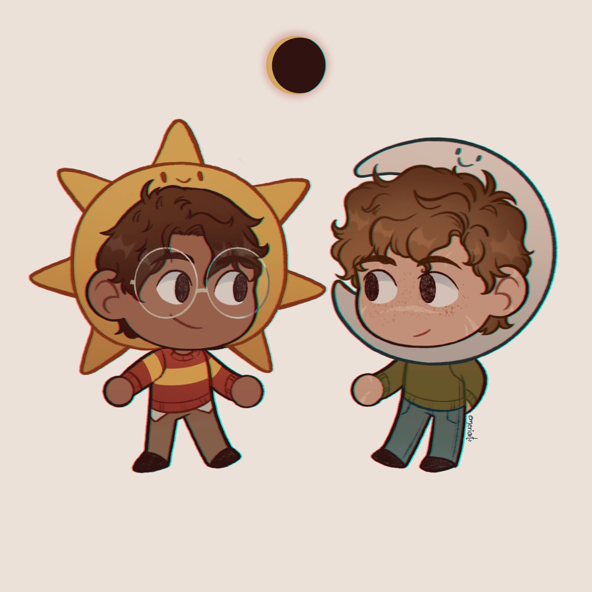 emeriart's tweet photo. James and Remus reunite again at the eclipse ☀🌙

#marauders #jamespotter #remuslupin https://t.co/0lwp3IX4yI