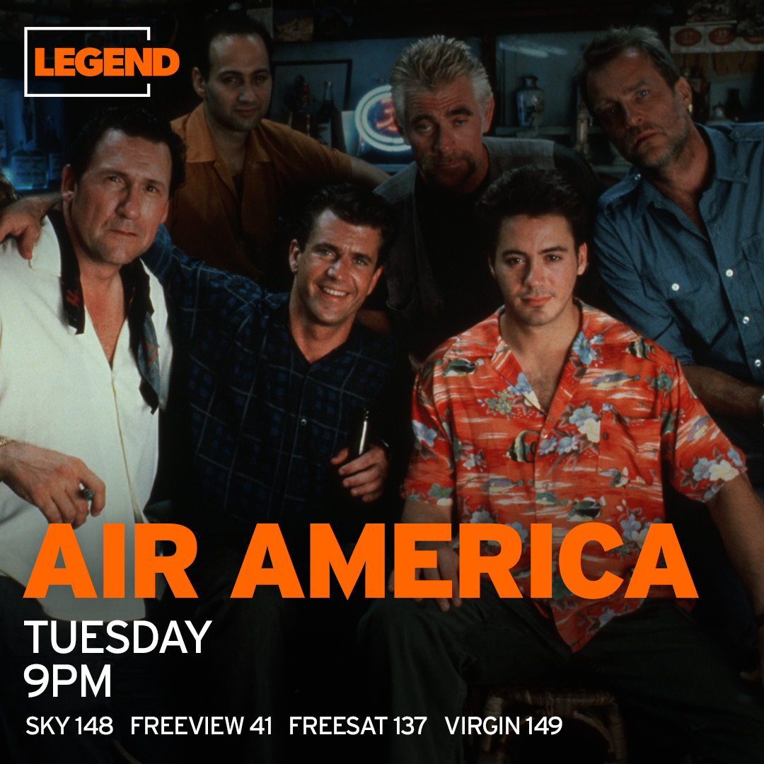 The Few. The Proud. The Totally Insane! Join Mel Gibson and Robert Downey Jr. for the acclaimed Vietnam War comedy Air America at 9pm. @FreeviewTV 41, @freesat_tv 137, @skytv 148, @virginmedia 149.