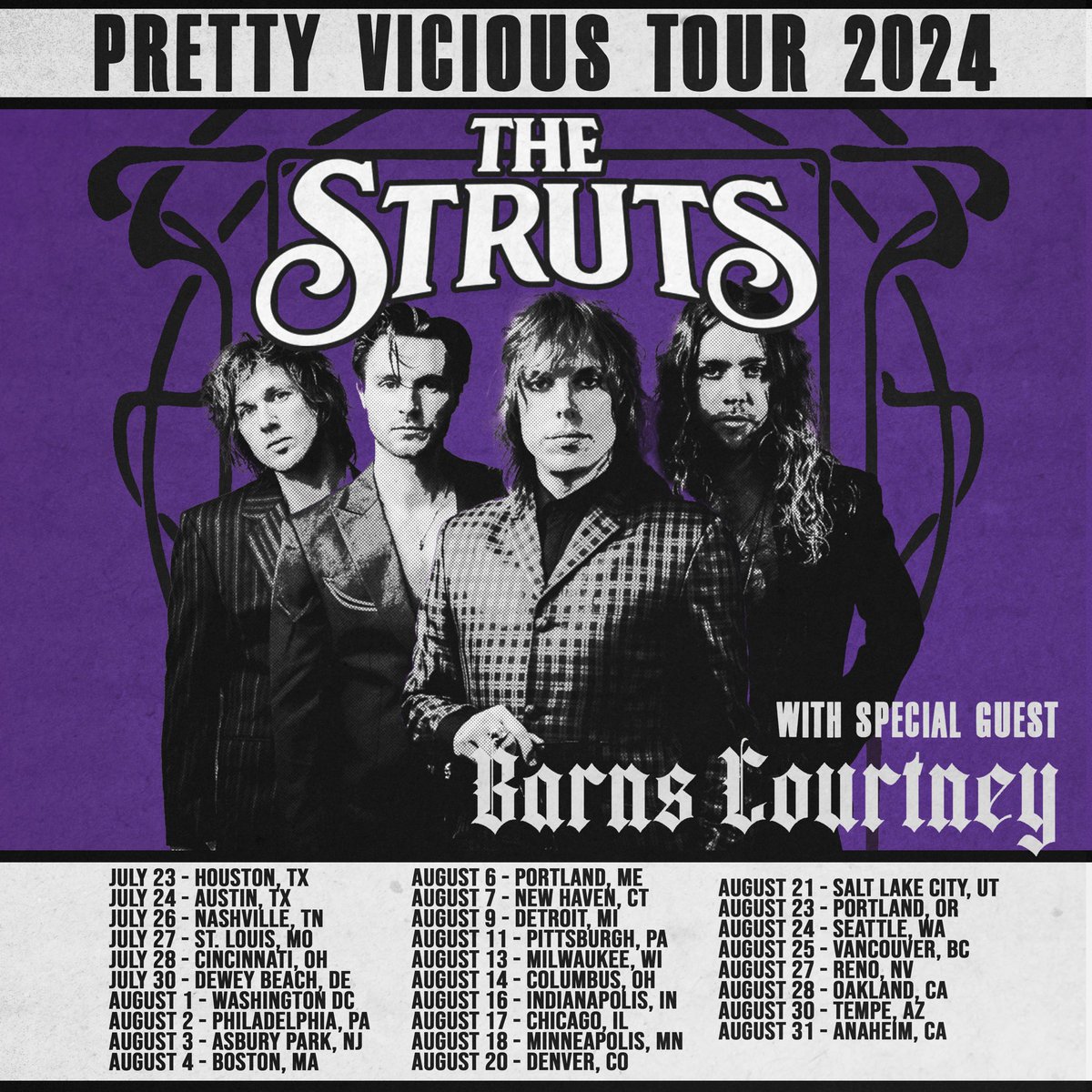 Excited to hit North America with @BarnsCourtney for our Pretty Vicious Tour 2024! 💜 Who’s coming?! Presale starts Tuesday April 9th at 10am local with code PRETTY. All tickets onsale Friday April 12th at 10am local.