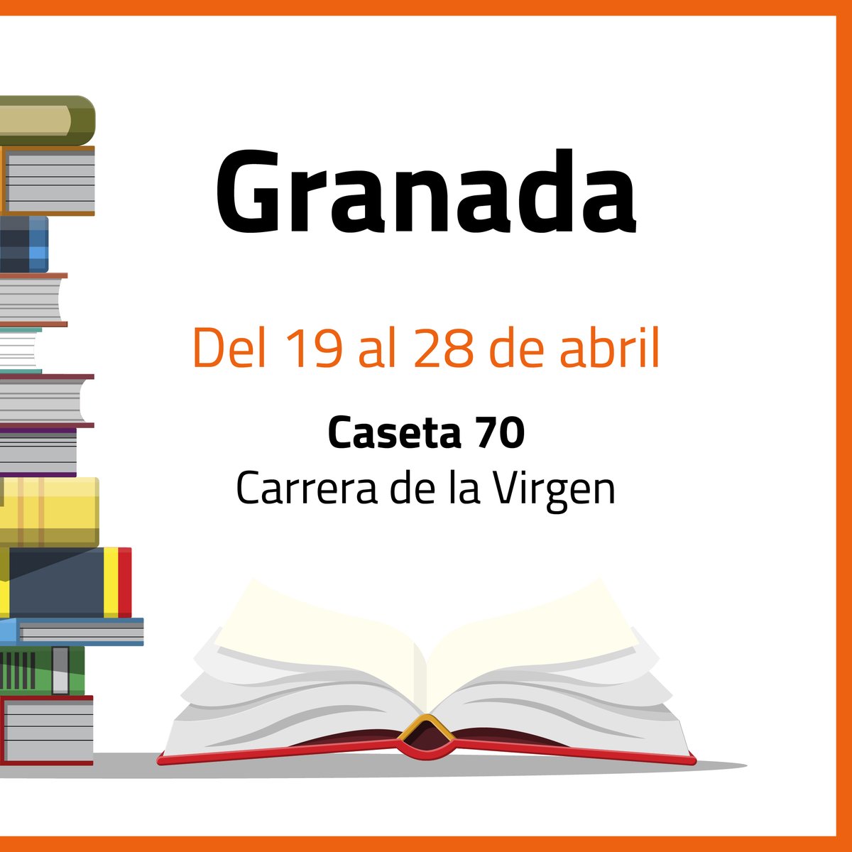 ¡Empieza la temporada de 𝓕𝓮𝓻𝓲𝓪𝓼 𝓭𝓮𝓵 𝓵𝓲𝓫𝓻𝓸! La primera es la @ferialibrogr. Os esperamos del 18 al 28 de abril en la 𝗰𝗮𝘀𝗲𝘁𝗮 𝟳𝟬, ¡que va a estar a tope de tesoros! Venid a conocer todos nuestros cuentos, libros y álbumes ilustrados. #EdelvivesTeSorprende